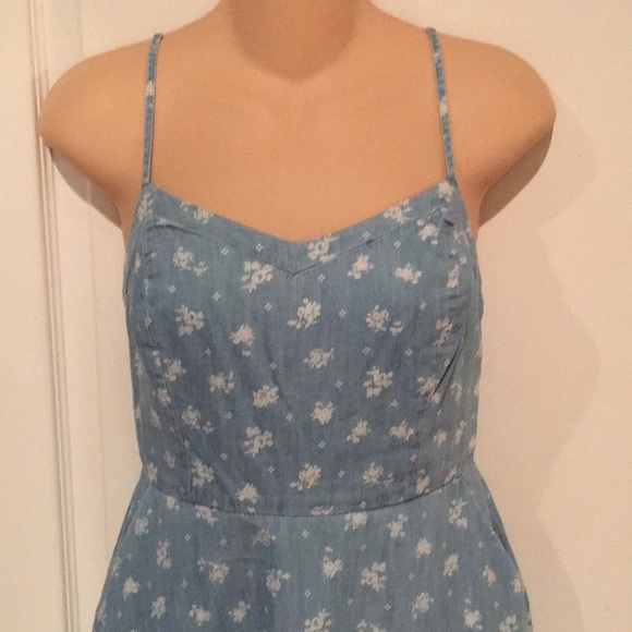 EUC So Denim Floral Mini Dress - Picture 2 of 7